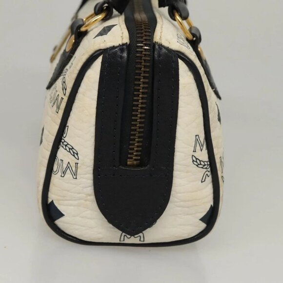 MCM Vicetos Logogram Hand Bag PVC Leather White - Picture 4 of 16